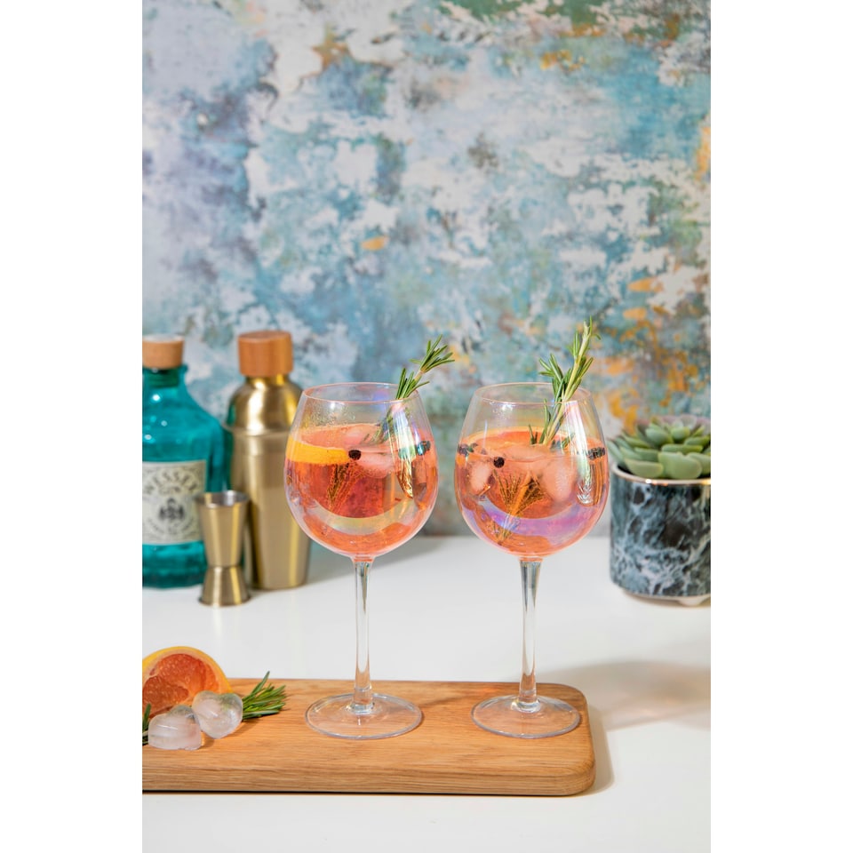 image 1 of BarCraft Iridescent Gin Glasses Set of 2