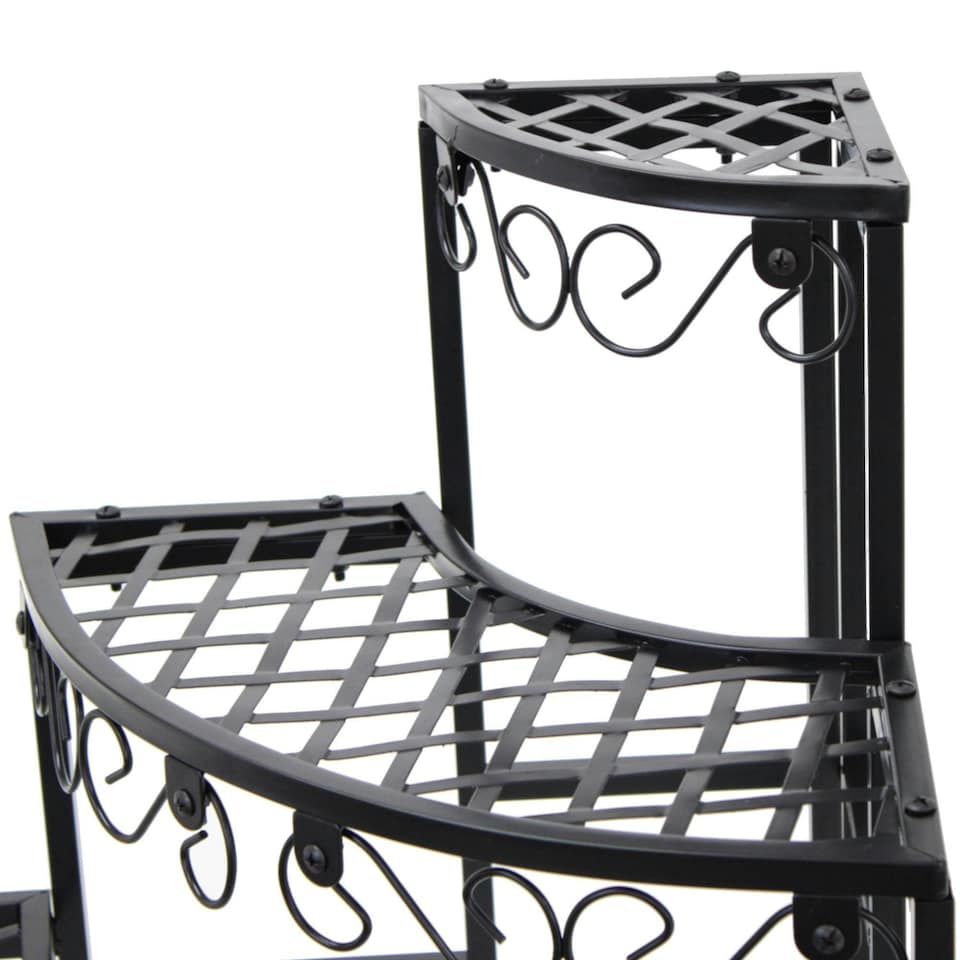 image 1 of Oypla 3 Tier Corner Metal Garden Flower Staging Plant Stand Display Shelf Black