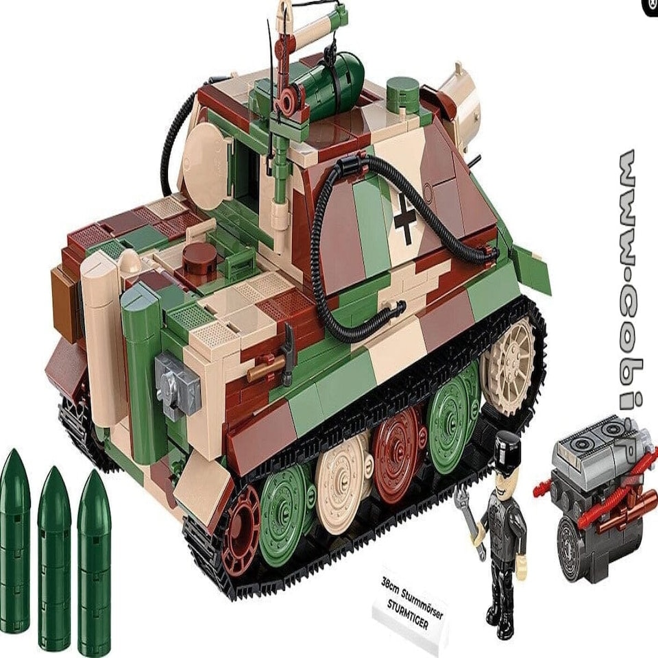 image 1 of Sturmmorser Tiger "Sturmtiger" brick tank model - COBI-2585 - 1100 bricks