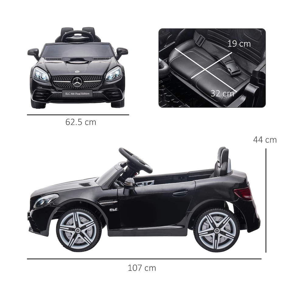 image 1 of AIYAPLAY Benz 12V Kids Electric Ride On Car w/ Remote Control, Music, Black
