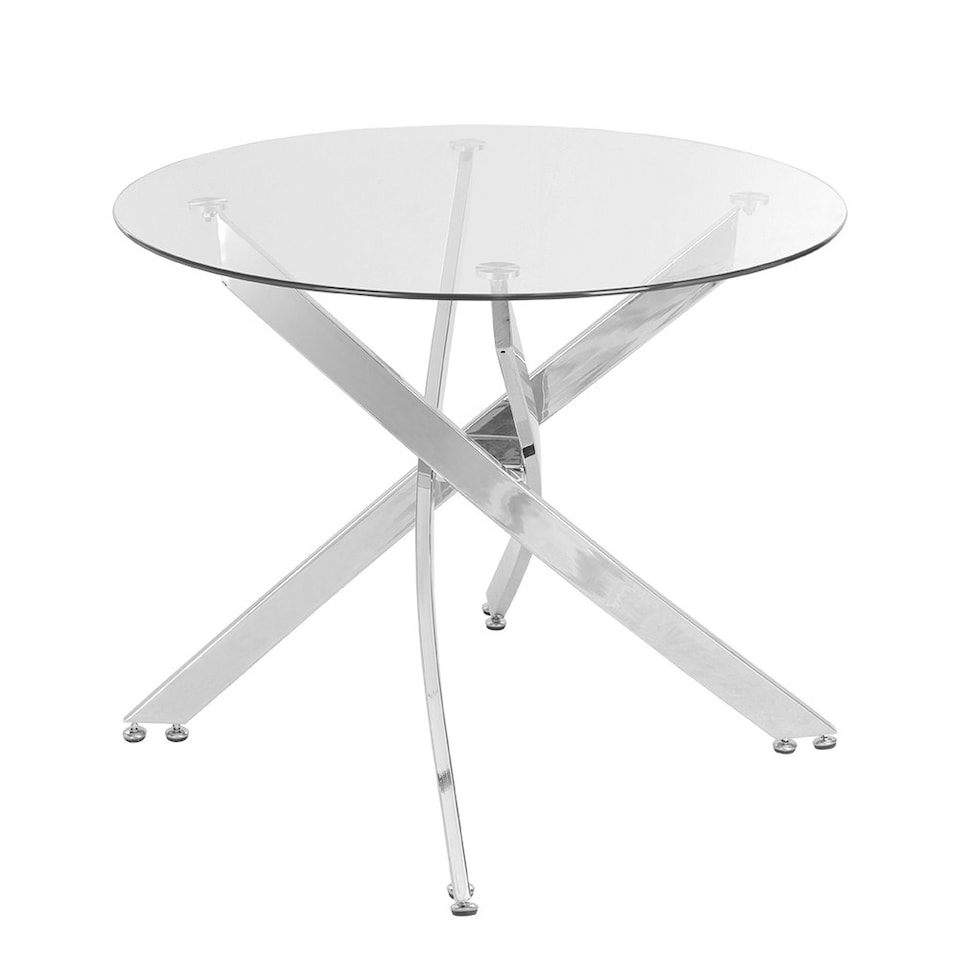 image 1 of Living and Home Stylish Round Tempered Glass Coffee Table