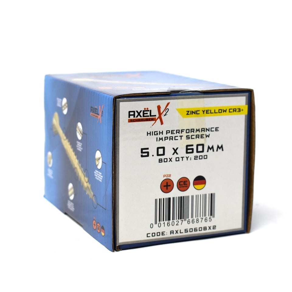 image 1 of Axel High Performance Woodscrews (Dia) 5.0mm (L) 60mm - Box of 200