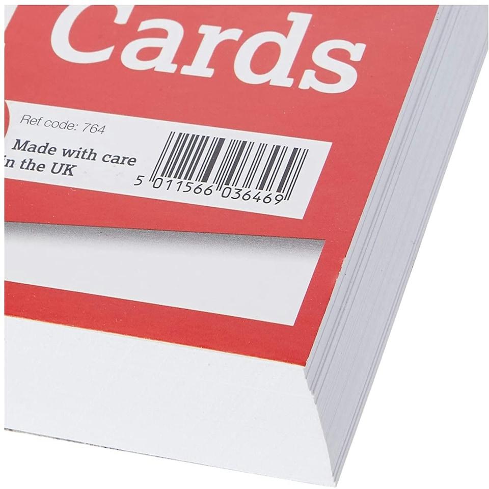 image 1 of Pack of 100 Plain White Record Cards 6x4" (152x101mm)