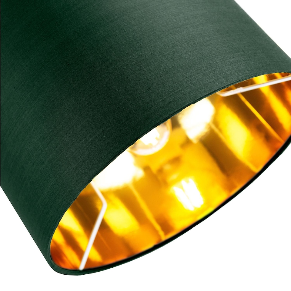 image 1 of Contemporary Green Cotton 10" Table/Pendant Lamp Shade with Shiny Copper Inner | Green | Forest Green | 1