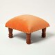 image 2 of Homescapes Mable Burnt Orange Velvet Square Footstool