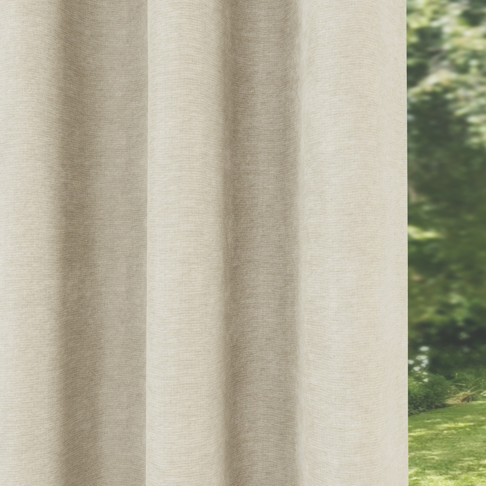 image 1 of Enhanced Living Knightsbridge Blackout, Thermal Cream Curtains with Eyelet Header (PAIR) - 46x54 inch (117x137cm)