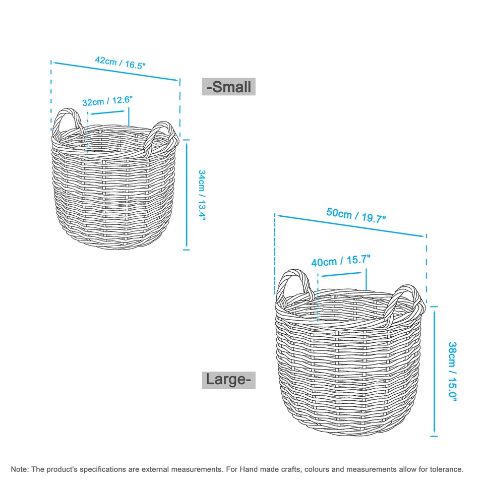 image 1 of Wickerfield Oval Wicker Log and Storage Basket with Handles