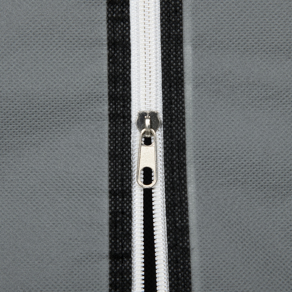 image 1 of HOMCOM Fabric Wardrobe, Portable Wardrobe, Clothes Storage Unit with 5 Compartments, Hanging Rail and 2 Fabric Drawers, 102 x 42.5 x 162.5cm, Dark Grey | Grey | Dark Grey