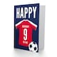 image 2 of Football Strip Kit White Red Top On Age 9 Year Old Child Kids 9th Birthday Card
