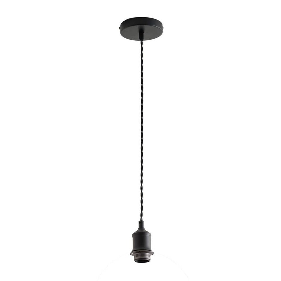 image 1 of ValueLights Shaw Matte Black Adjustable Single Pendant Ceiling Light | Black