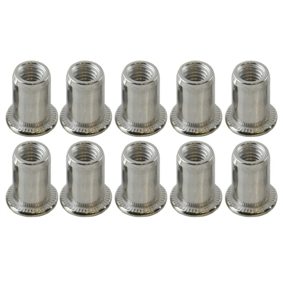 image 1 of 8mm Alu Nut Serts Riveting Nuts Rivet Nut Threaded Inserts Blindnut Rivnut 10 PC