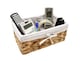 image 1 of Natural Woven Water Hyacinth Deep Rectangle Storage Basket Hamper With Lining Small 28 x 18 x 12 cm | Cream | Neutral | S