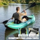 image 6 of Outsunny 2.5' Inflatable Kayak 2-person Sit on Canoe with Paddles | Blue | Blue and Yellow | 381 x 94 x 40 cm