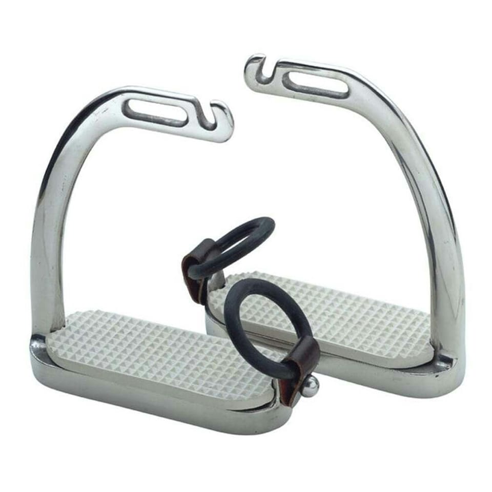 Shires Childrens/Kids Fillis Safety Horse Peacock Stirrups - Silver - 4.5in