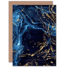 Abstract Dark Gold Water Art Blank Just to Say Card