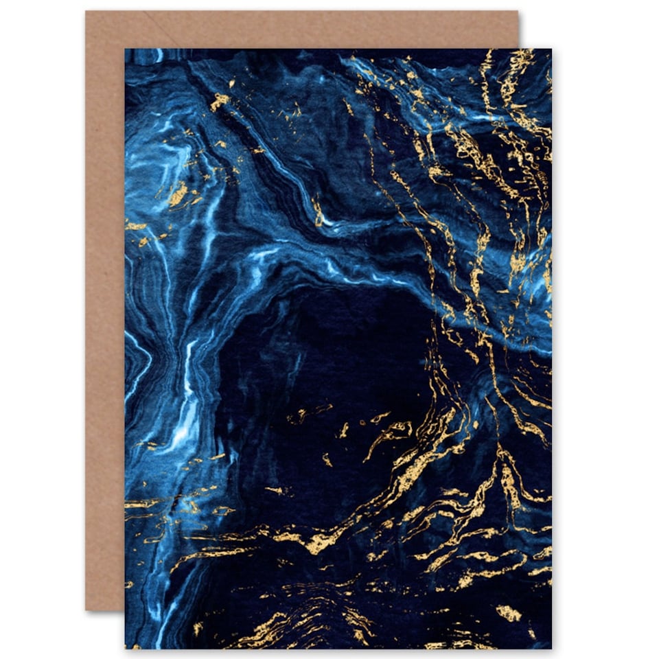 image 1 of Abstract Dark Gold Water Art Blank Just to Say Card