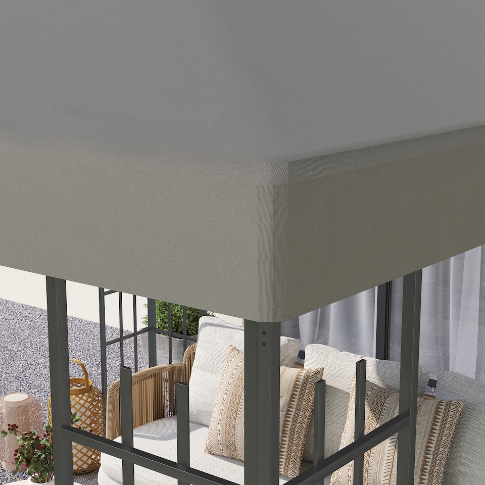 image 1 of Outsunny 3 x 3(m) Gazebo Canopy Replacement Cover, Grey