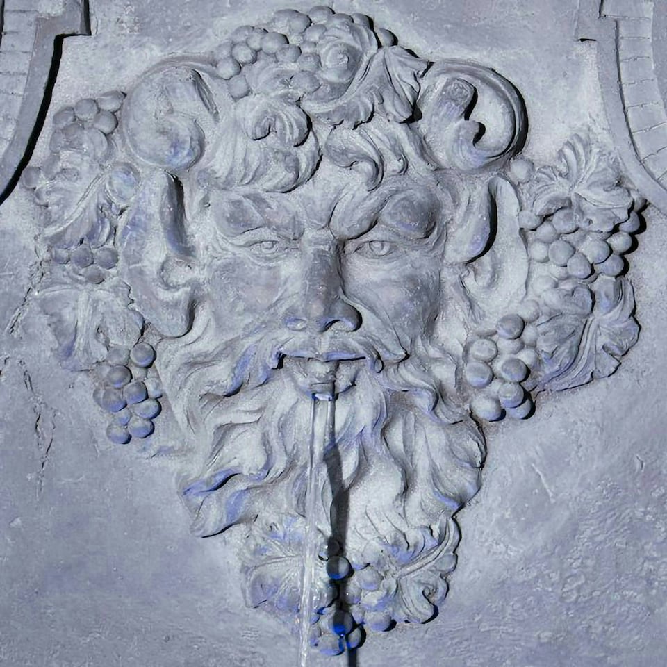 image 1 of Primrose Zeus Garden Wall Water Feature Fountain with LED Lights 83cm