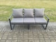 image 4 of Fimous Aluminium Outdoor Lounge Sofa Garden Furniture Sets Gas Fire Pit Dining Table Set with 2 Side Tables Dark Grey