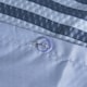 image 5 of OHS Stripe Embossed Soft Cosy Plush Plump Duvet Cover and Pillowcase Bedding Set | Blue | Navy | Double