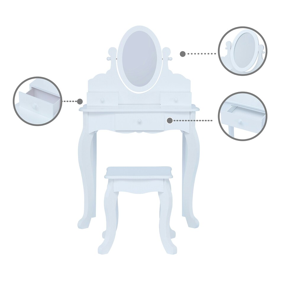 image 1 of Teamson Kids Little Princess Rapunzel Medium Vanity,White