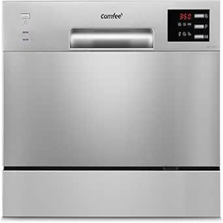 Comfee 6.5L Freestanding Compact Dishwasher With Led Display, Silver