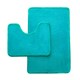 image 1 of VELVETIO Faux Fur Bath Mat Set Shaggy Super Soft Plush Anti Slip PVC Back Blue | Teal