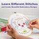 image 7 of Beginner Embroidery Kit (4 Pack) for Adults, Learn 33 Stitches with Easy DIY Video Tutorials, Coloured Design Patterns (AZA100)