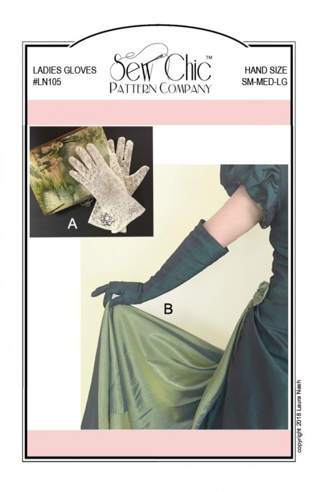 Sew Chic Long & Short Gloves Paper Sewing Pattern â Womenâs Gloves & Vintage Style, Small To Large, Intermediate