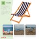 image 3 of Traditional Folding Hardwood Garden Beach Deck Chairs Deckchairs | Blue