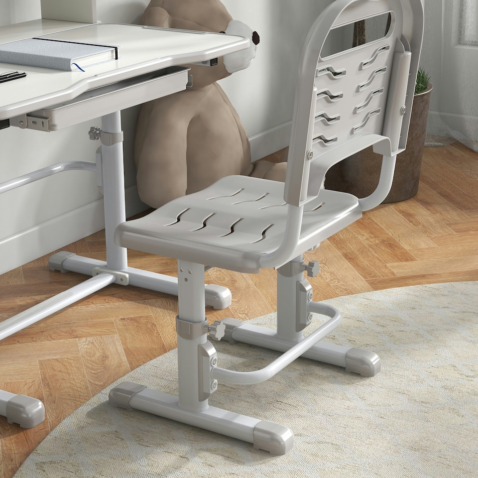 image 1 of ZONEKIZ Kids Desk and Chair Set, Height Adjustable Study Table for 6-12 Years