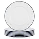 image 1 of Argon Tableware White Enamel Dinner Plates - 25.5cm - Navy - Pack of 6 | Blue | Navy
