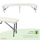 image 5 of 6ft 1.8m Folding Heavy Duty Outdoor 4 Person Trestle Bench Chair | White