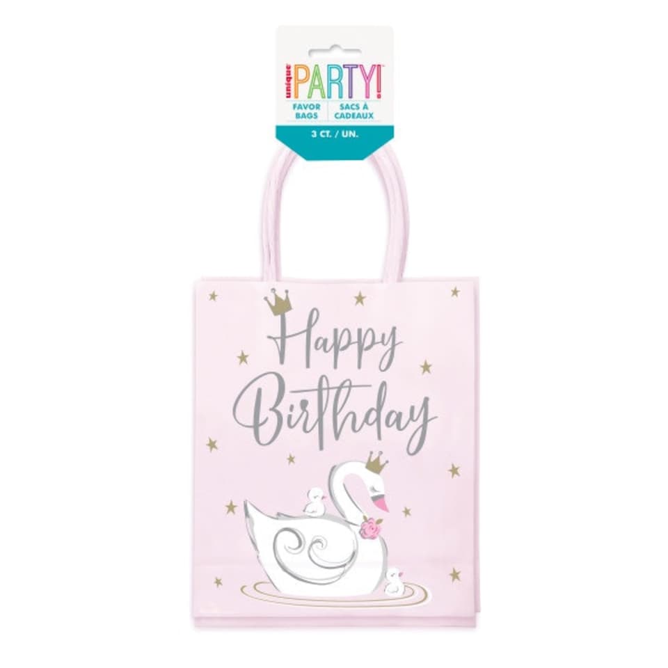 image 1 of Pack of 3 Swan Birthday Goodie Bags