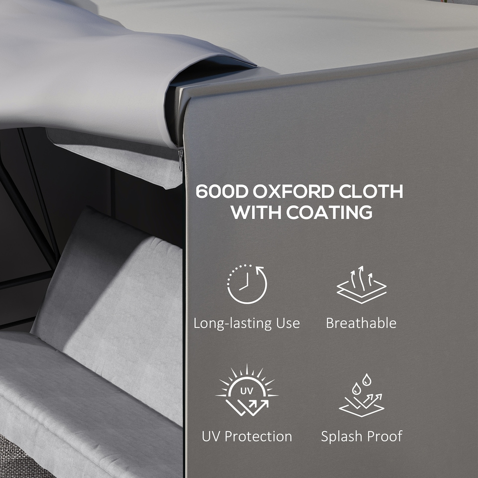 image 1 of Outsunny Garden Furniture Protector Patio Swing Chair Cover | Grey | Light Grey | 205L x 124D x 164Hcm