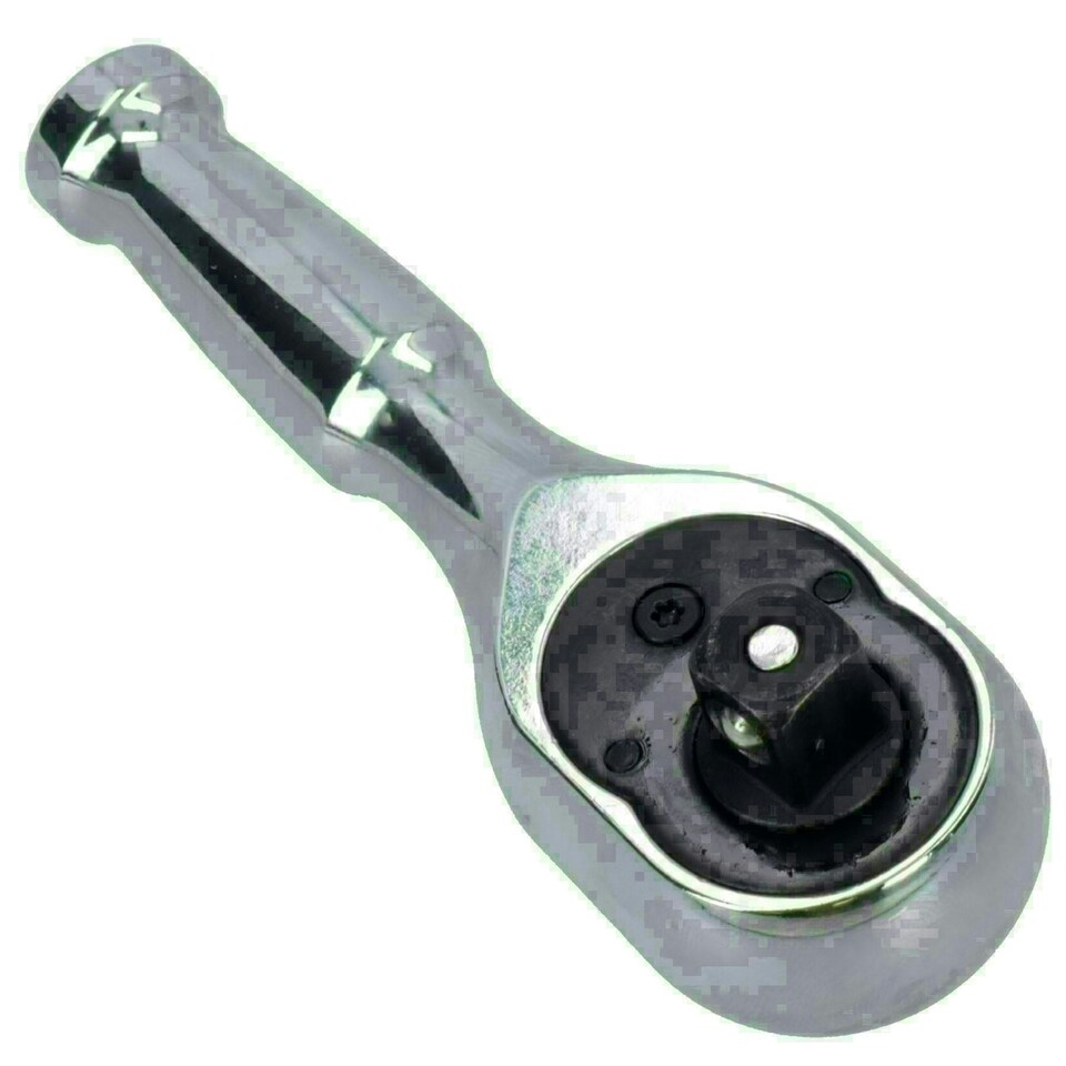 image 1 of 3/8in Drive Stubby Headed Ratchet Socket Driver 90 Teeth Quick Rel Reversible