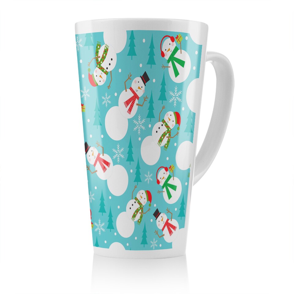 image 1 of Snowman Seamless Pattern Design Dining Latte Mug