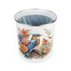 image 3 of Blue & Orange Bird Food Waste Caddy - Metal 2L Decorative Kitchen Compost Bin
