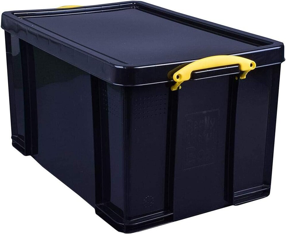 image 1 of Really Useful Box Plastic Storage 84 Litre Recycled Solid Black