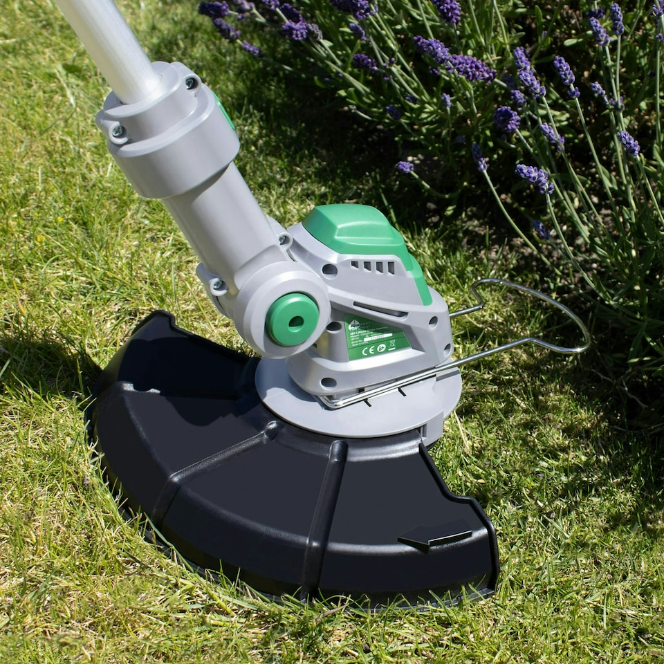 image 1 of Gracious Gardens 18V Cordless Strimmer,10 Blades, 1 Battery & 1 Charger | Green | Green | 1