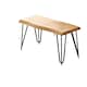 image 1 of Wooden Bench With Metal Hairpin Legs for Dining Room, Work, or Study Brown