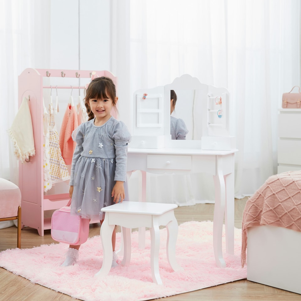 image 1 of Teamson Kids Little Princess Anna Medium Play Vanity, White