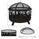 image 9 of Outsunny 61.5cm 2-In-1 Outdoor Fire Pit & Firewood BBQ Garden Cooker Heater