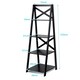 image 8 of COSTWAY 4 Tier Ladder Shelf Storage Wooden Bookcase Black Black