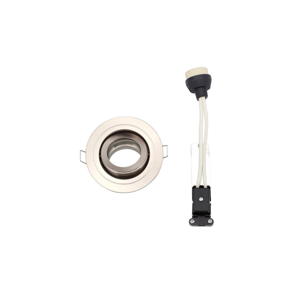 image 1 of Cali Round Tiltable Recessed Downlight Satin Chrome IP44