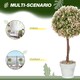 image 4 of HOMCOM Set of 2 Decorative Artificial Plants, Murraya Flowers in Pot, Fake Plants for Home Indoor outdoor Decor, 60cm, Cream White