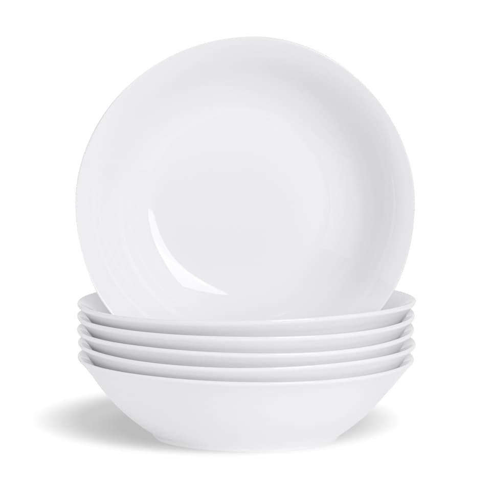 image 1 of Argon Tableware Classic White Pasta Bowls - 25.5cm - Pack of 6 | White | White