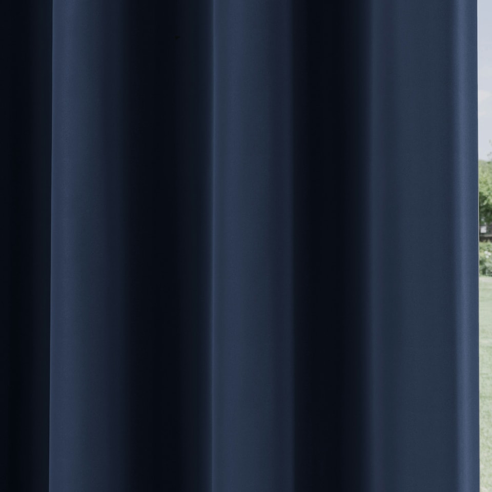 image 1 of Supersoft Navy Single Door Curtain 66 x 84 inch (168 x 214 cm) Room Darkening Eyelet Thermal Noise Reducing Single Door Curtain
