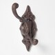 image 2 of Homescapes Ornate Hinged Cast Iron Wall Hook Brown | One Size