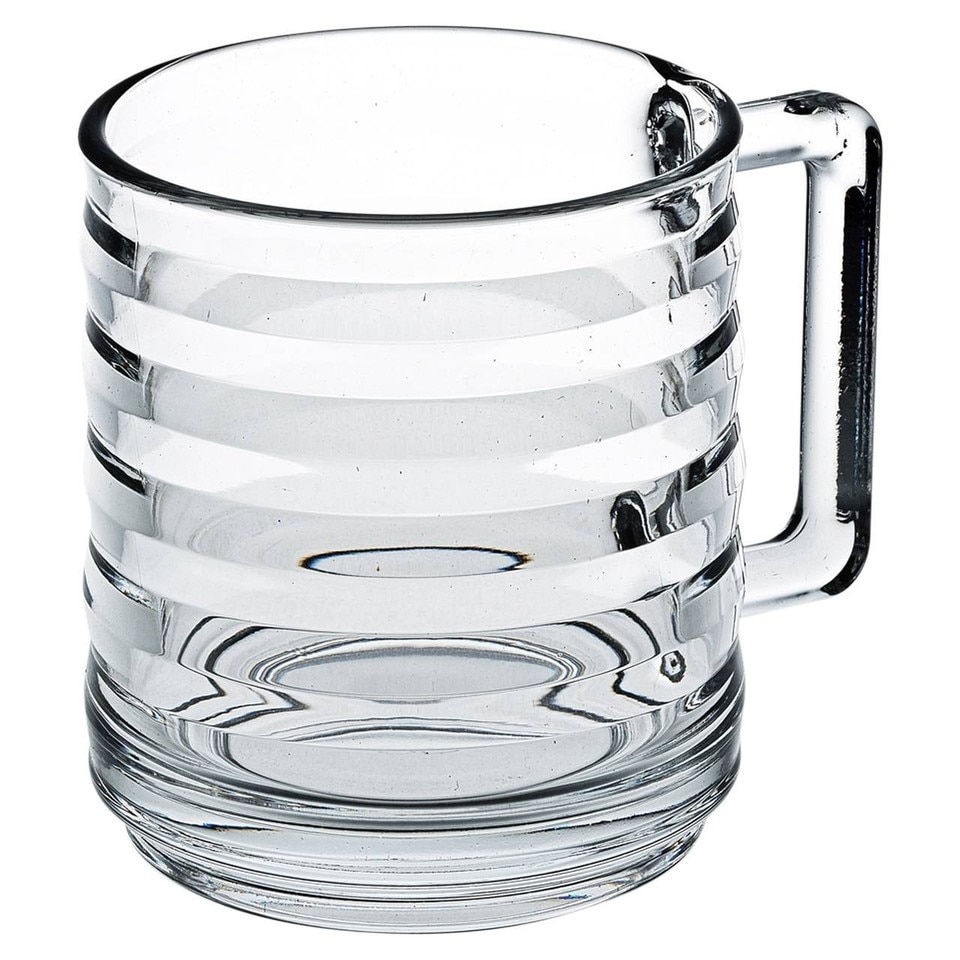 image 1 of 320ml Mugs Modern Clear Glass Tea Coffee Cups Hot Drinks Latte Glasses Set of 6